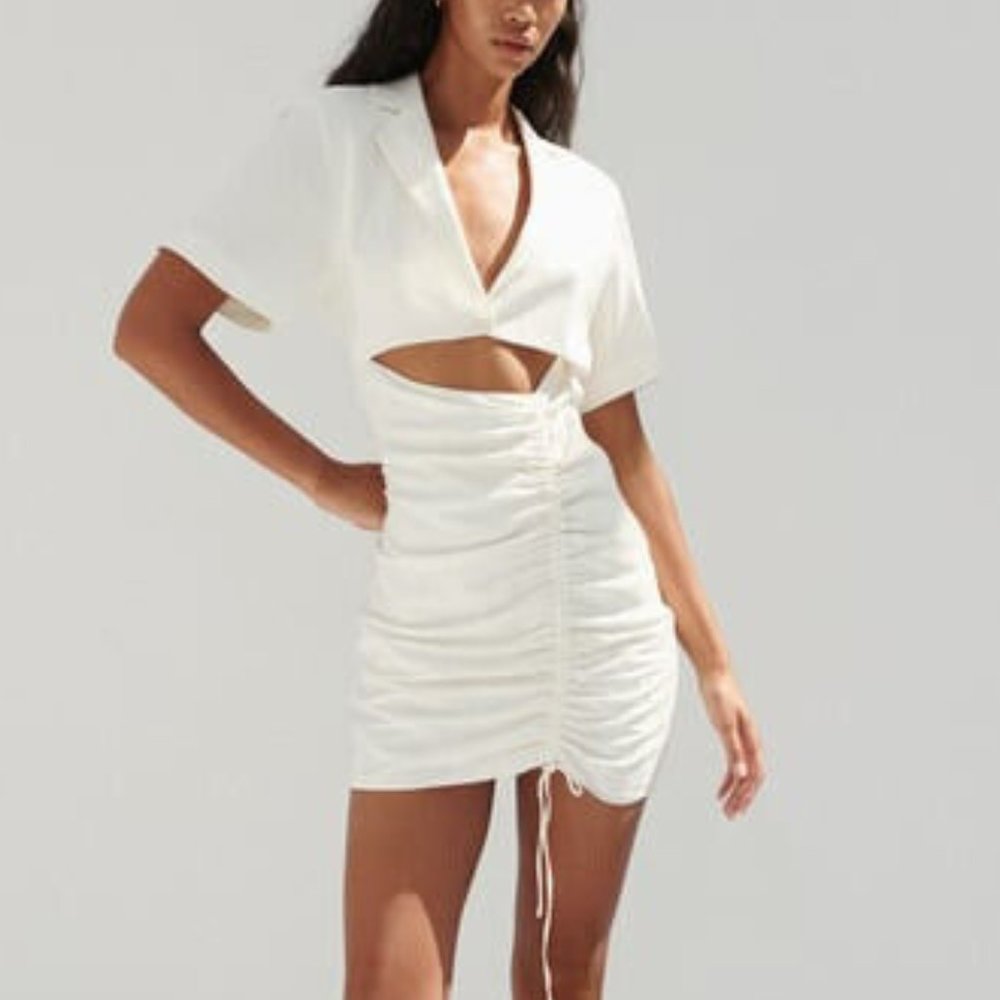 ZARA backless cut-out linen dress